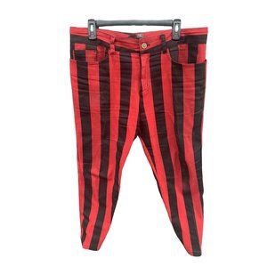 Lip Service Psycho Circus Red& Black Stripe Pants Jeans y2k Men's